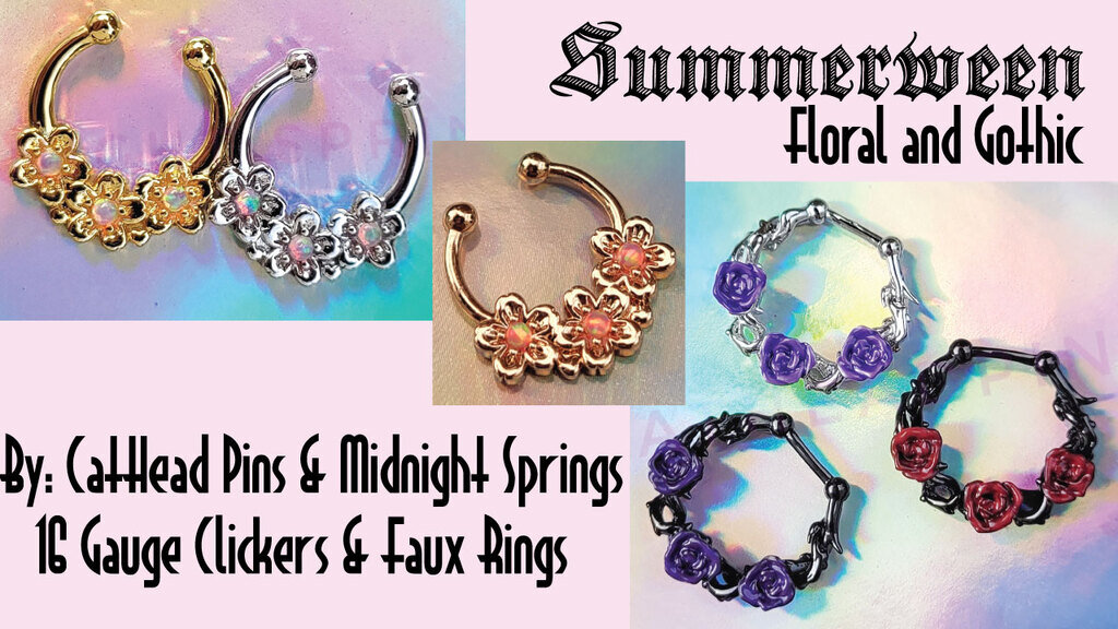 Last Days of Summerween Septum Rings; Floral and Spooky