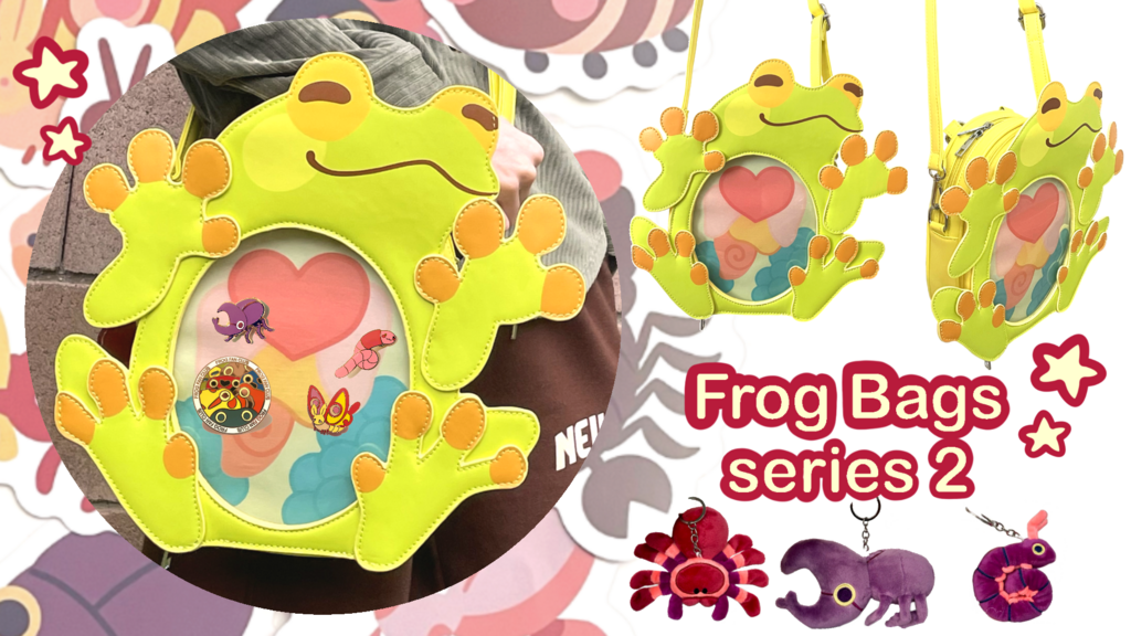 Frog Bags + bug plushies: Series 2